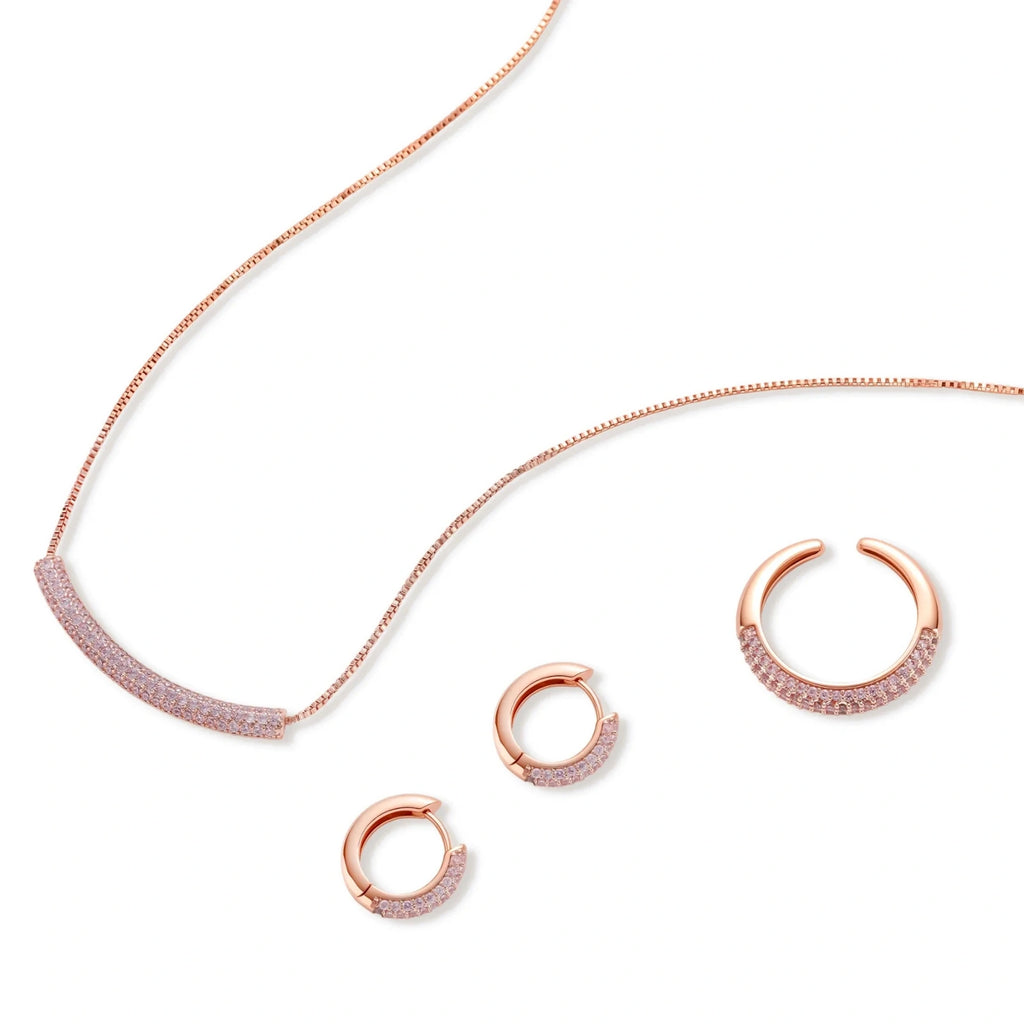 Conjunto de pavé rosa