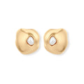 Flow Resin Pearl Studs in Gold