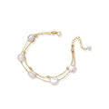 Pulsera de capas con perlas barrocas