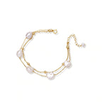 Pulsera de capas con perlas barrocas