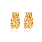 Ripple Wave Golden Hoops