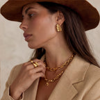 Ripple Wave Golden Hoops