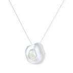 Molten Resin Pearl Necklace in Silver