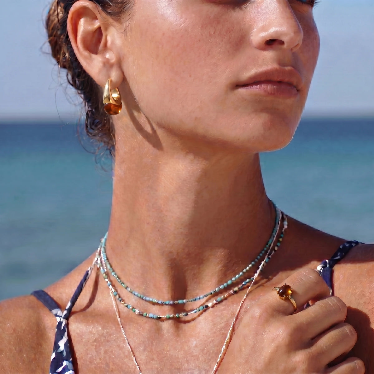 Amber Flow Drop Earrings