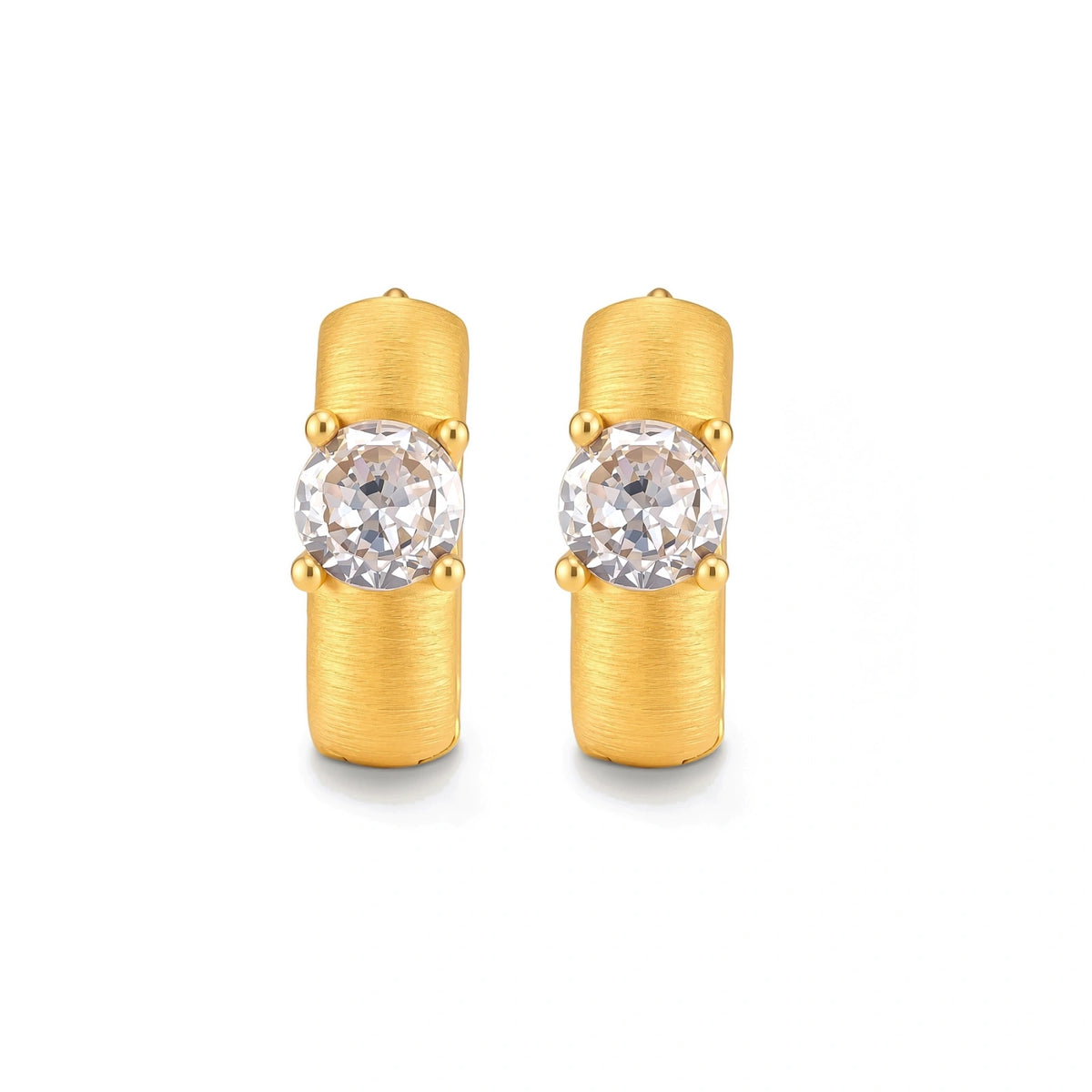 Solitaire Huggie Hoops