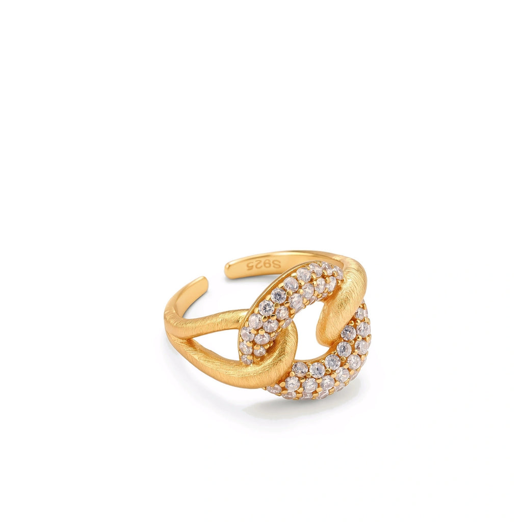 Chain Link Pavé Ring